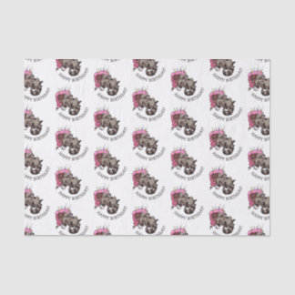 Happy Birthday! Greedy Raccoon Cake Cartoon Tissue Paper