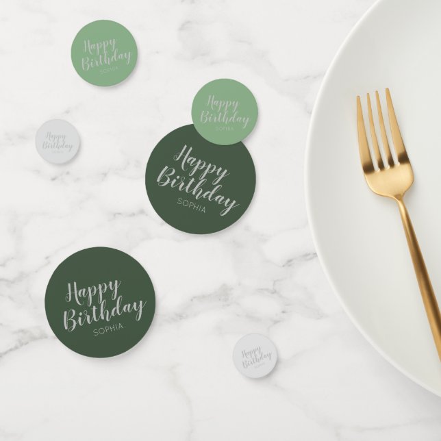Happy Birthday green elegant modern classic Confetti (Group)