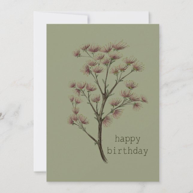 Happy birthday greeting card botanical (Front)
