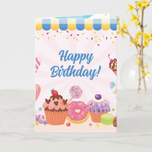 Happy Birthday Greeting Card   Desserts & Candies