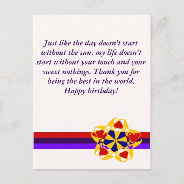 Happy Birthday Greeting Card - My life message (Front)
