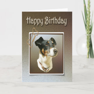 Happy Birthday greeting card with jack russel dog
