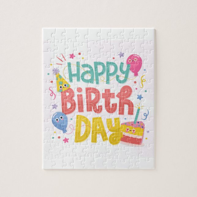 Happy Birthday Greeting Jigsaw Puzzle (Vertical)