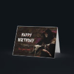 Happy Birthday Grim Reaper See You Soon Card<br><div class="desc">Dark humoured birthday card featuring the Grim Reaper standing in the hot glowing depths of hell. A funny card with the Grim Reaper saying,  “See you soon” for another year has just slipped by.</div>