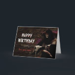 Happy Birthday Grim Reaper See You Soon Card<br><div class="desc">Dark humoured birthday card featuring the Grim Reaper standing in the hot glowing depths of hell. A funny card with the Grim Reaper saying,  “See you soon” for another year has just slipped by.</div>