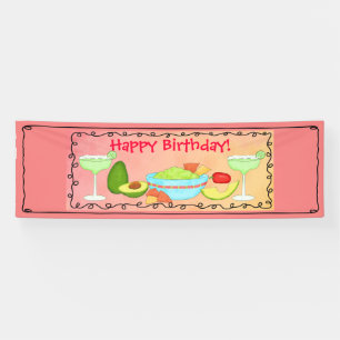 Happy Birthday Guacamole Margarita Custom Banner