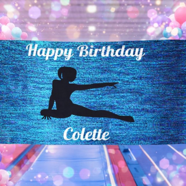 Happy Birthday Gymnastics Personalized Banner (Creator Uploaded)