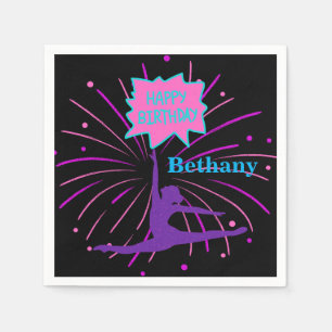 Happy Birthday Gymnastics Personalized  Napkin