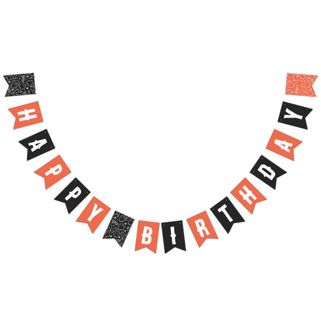Happy Birthday Halloween Birthday Party Bunting Flags (All)