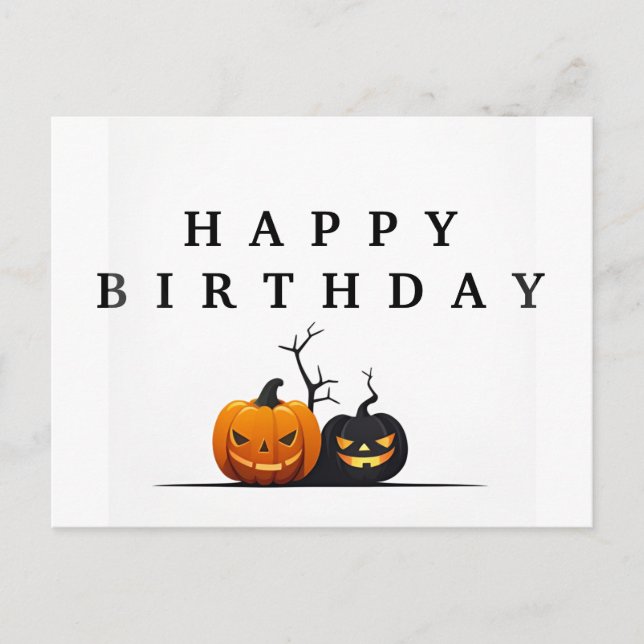 Happy birthday Halloween postcard (Front)