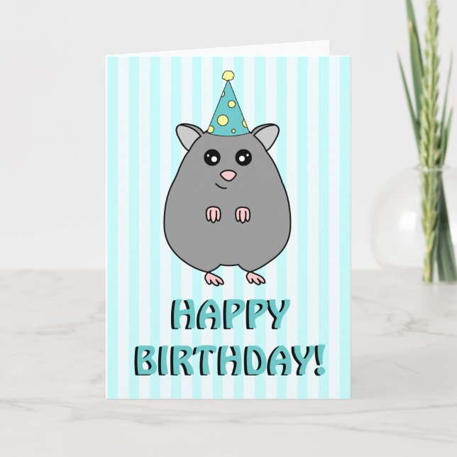 Happy Birthday Hamster Greeting Card (Front)