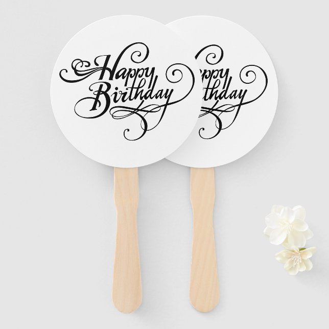 Happy Birthday Hand Fan (Front and Back)