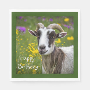 Happy Birthday Handsome Goat Napkin