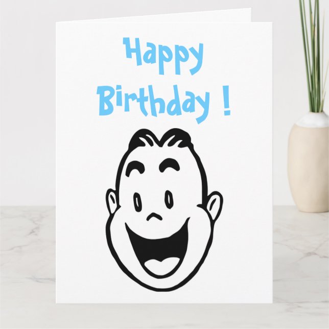 "HAPPY BIRTHDAY" HAPPY FACE CARD (Front)