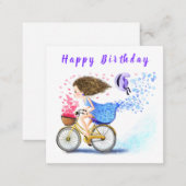 Happy Birthday - Happy Young Girl On A Bike Card (Front/Back)