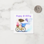 Happy Birthday - Happy Young Girl On A Bike Card (Front/Back In Situ)