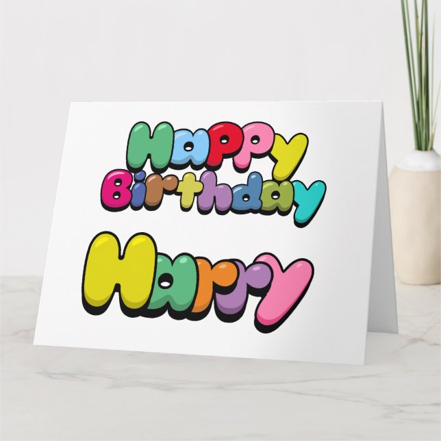 Happy Birthday Harry Card (Front)
