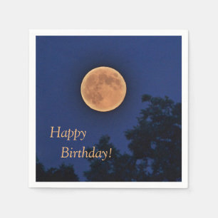 Happy Birthday Harvest Moon Napkin