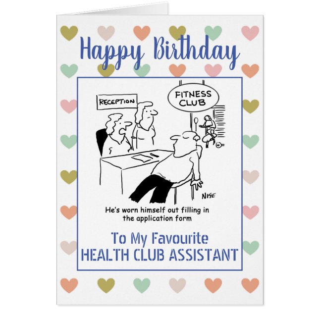 Happy Birthday Health Club Assistant (Front)