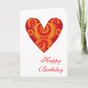 "Happy Birthday" Heart Design Card