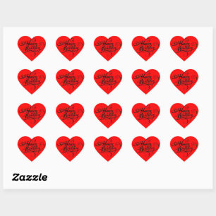 Happy Birthday Heart Red Sticker