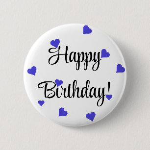 Happy Birthday Heart Simple 2 Inch Round Button