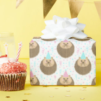 Happy Birthday Hedgie Pattern Wrapping Paper
