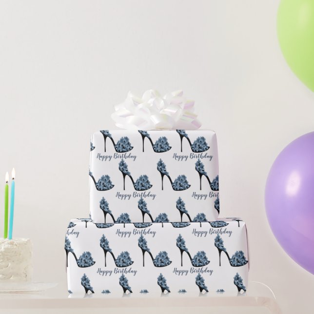 Happy Birthday High Heel Shoes  Wrapping Paper (Party Gifts)