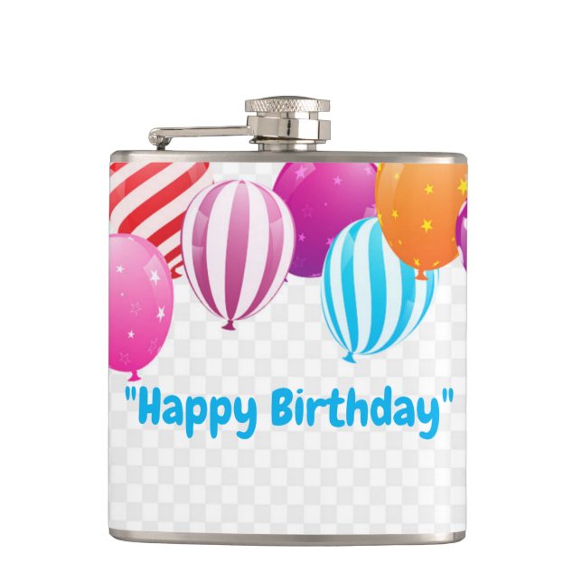 Happy Birthday Hip Flask (Front)