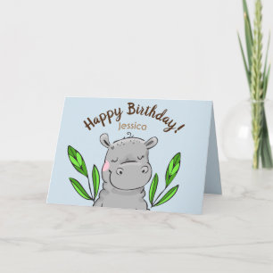 Happy Birthday Hippo Card