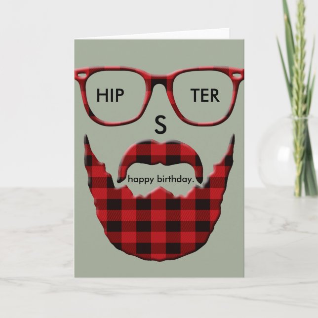 Happy Birthday HipSter Card (Front)