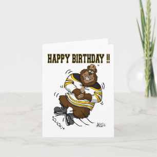 Happy Birthday Hockey Bear Card