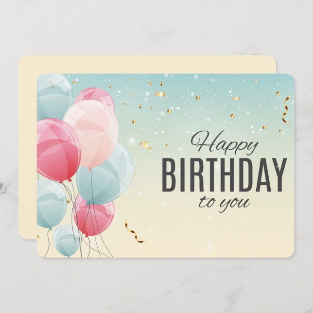  Happy Birthday Holiday Card (Front/Back)