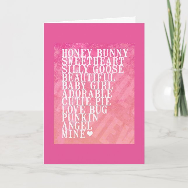 HAPPY BIRTHDAY HONEY BUNNY/LOVE OF MINE CARD (Front)