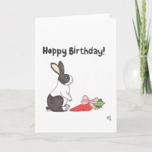 Happy Birthday Hoppy Birthday and Carrot Card