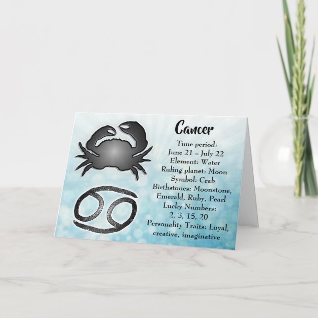 Happy Birthday Horoscope Sign Cancer Card (Front)