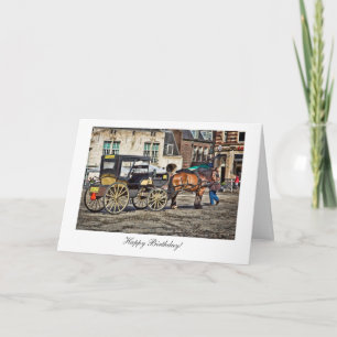 Happy Birthday - Horse and Buggy Amsterdam Taxi Card