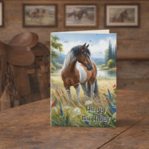 Happy Birthday Horse Lover Girl  Card