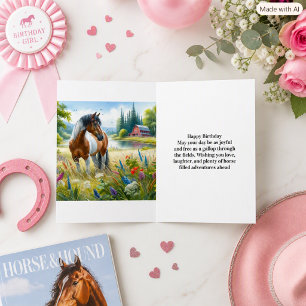 Happy Birthday Horse Lover Girl  Card