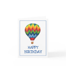 "Happy Birthday" Hot Air Balloon greeting card