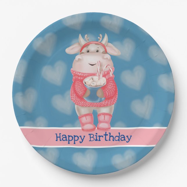 Happy Birthday Hot Chocolate Paper Plate (Front)
