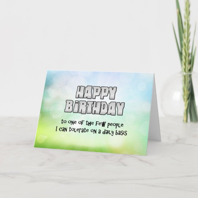 Happy birthday humour card (Front)