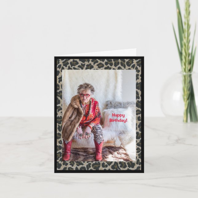 Happy Birthday humourous advice for a Woo-Hoo ride Card (Front)