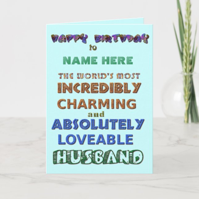 Happy Birthday Husband Card (Front)