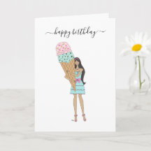 Happy Birthday - Ice Cream Fashion Girl