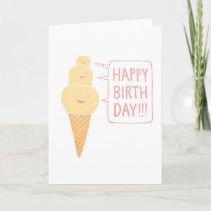 Happy Birthday Ice Cream Letterpress Card