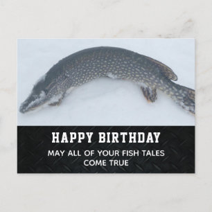 Happy Birthday Ice Fishing Postcard
