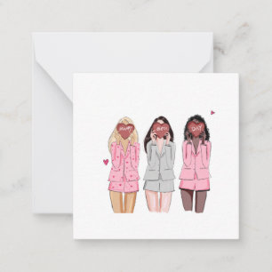 Happy birthday illustration pink girls  card