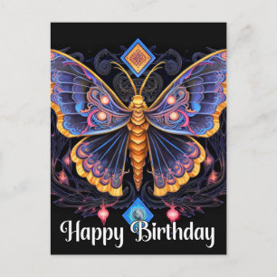 Happy Birthday Imaginative Butterfly Design Holiday Postcard
