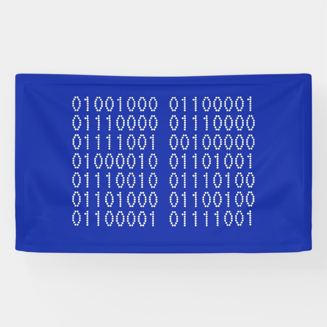 Happy Birthday in Binary Code Banner (Horizontal)